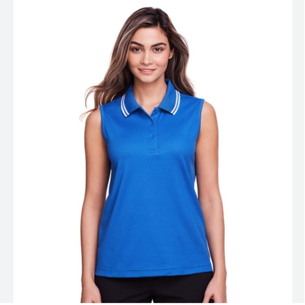Nike Dri Fit Sleeveless Polo Shirt Womens Royal‎ Blue Golf Tennis Athleisure XL